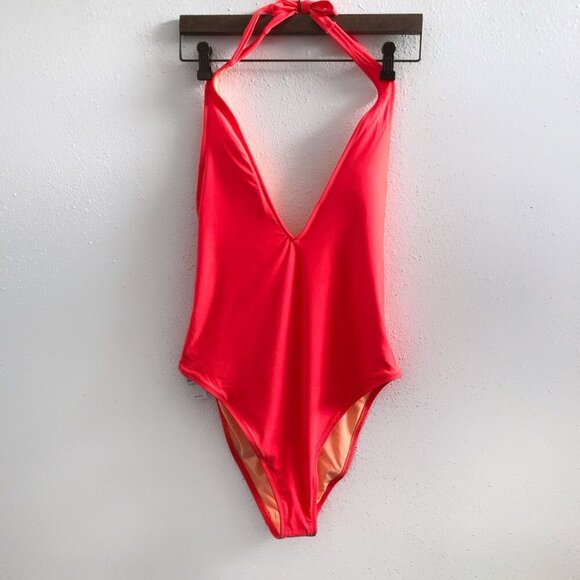 NWT AERIE Deep V-Neck One Piece Swimsuit Size Medium - Picture 1 of 8